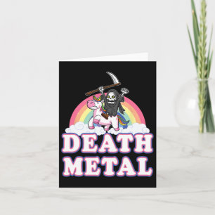 Death Metal Funny Rainbow Grim Reaper Unicorn Shir Card