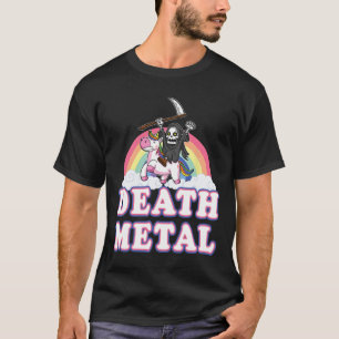 Death Metal Funny Rainbow Grim Reaper Unicorn Shir T-Shirt