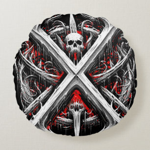 Death Metal Headbanger - Heavy Metal Metalheads Round Cushion