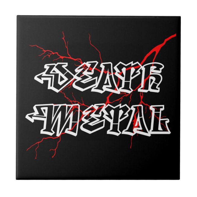 Death metal label ceramic tile (Front)