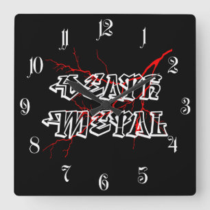 Death metal label square wall clock