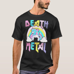 Death Metal Magical Unicorn Rocker Rock And Roll P T-Shirt