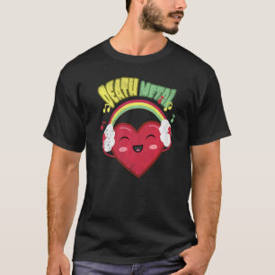 Death Metal Music Cute Rainbow Heart T-Shirt
