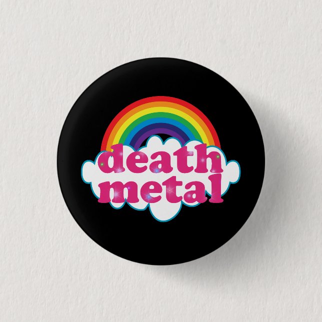 Death Metal rainbow design 3 Cm Round Badge (Front)
