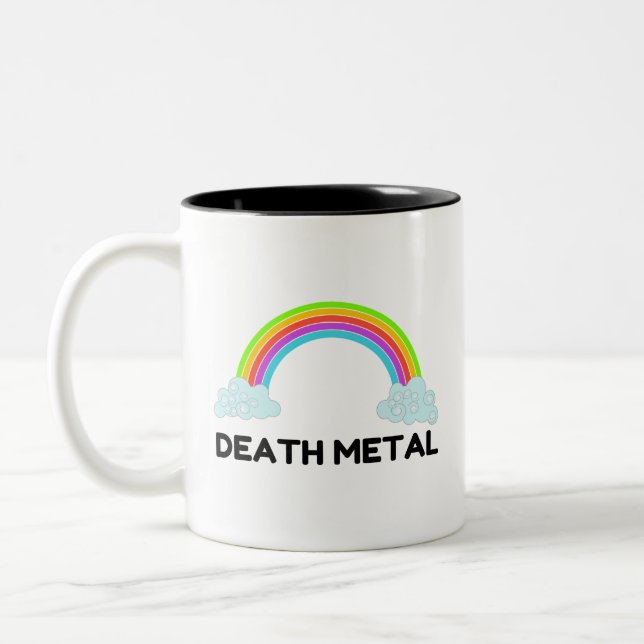 Death Metal Rainbow Two-Tone Coffee Mug (Left)