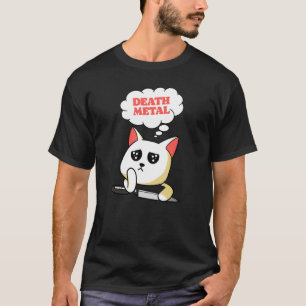 Death Metal Sarcastic Dreaming Cute Cat With Knif T-Shirt