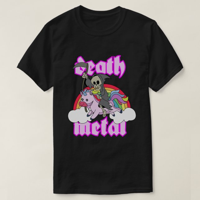 Death Metal Unicorn Goth Music Black Metal Punk Ba T-Shirt (Design Front)