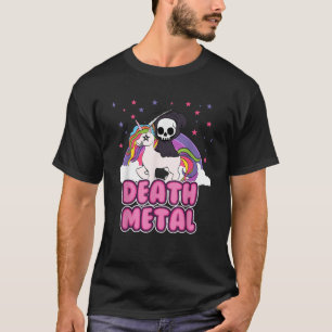 Death Metal Unicorn Grim Reaper Rainbow Heavy Meta T-Shirt