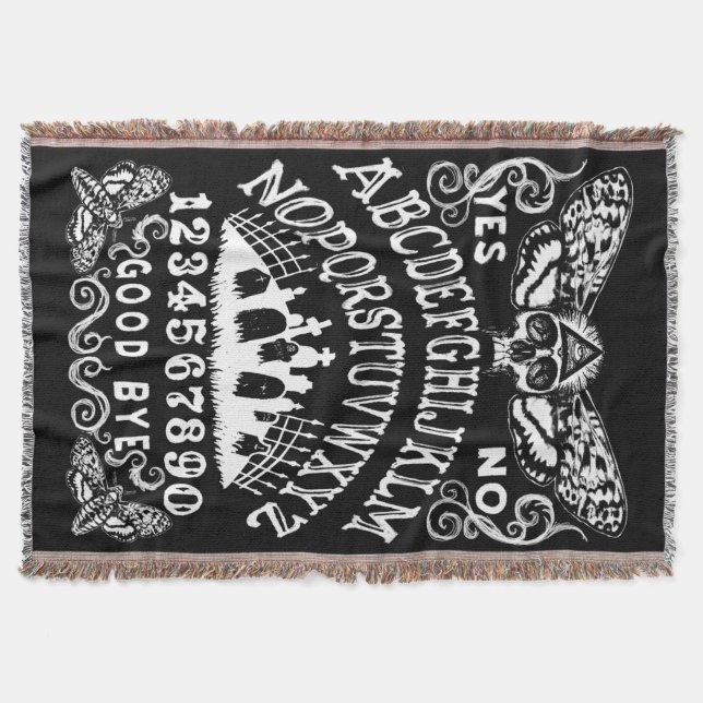Death Moth Witch Board Throw (Front)