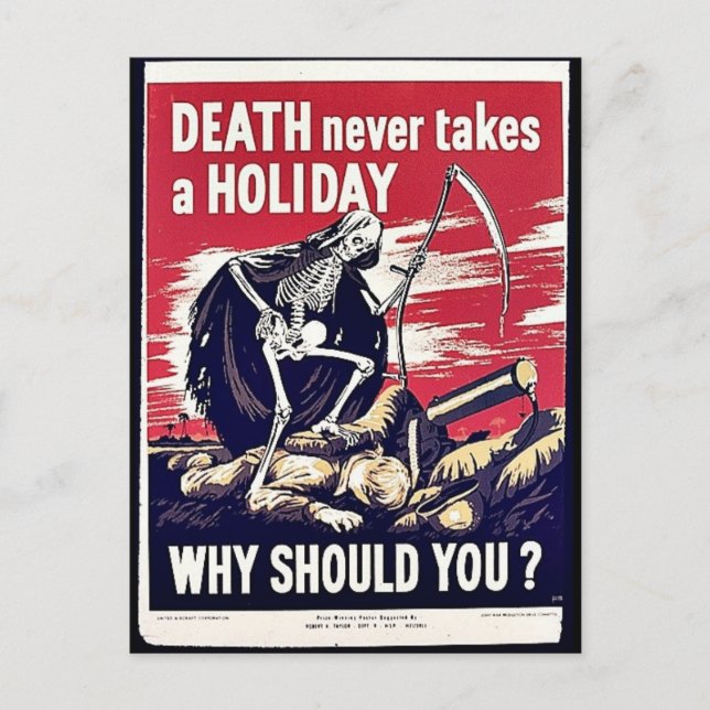 Death Never Takes A Holiday Postcard (Front)
