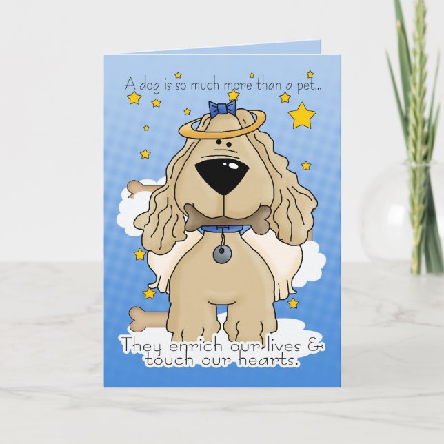 Death of a Dog Sympathy Card - Loss Of Pet Dog - D (Front)