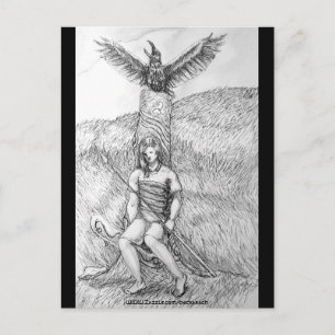 Death of Cu Chulainn, Postcard, Postcard