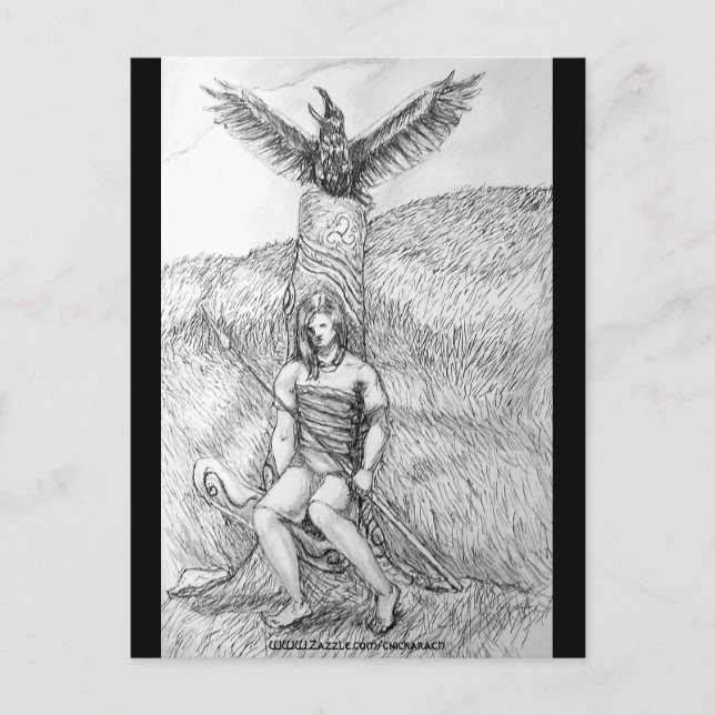 Death of Cu Chulainn,  Postcard, Postcard (Front)