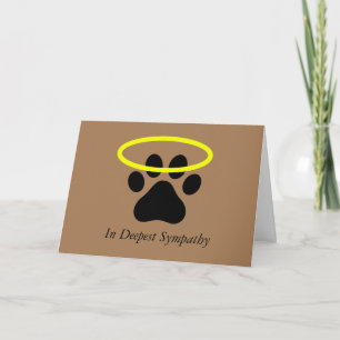 Death of Dog Sympathy Card  Dog Paw With Halo