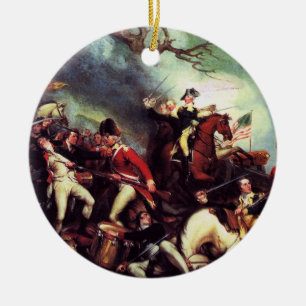 Death Of General Mercer at the Battle of Princeton Ceramic Tree Decoration