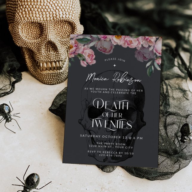 Death Of Her Twenties 30th Birthday Invitation (Death of Her Twenties Birthday Invite)
