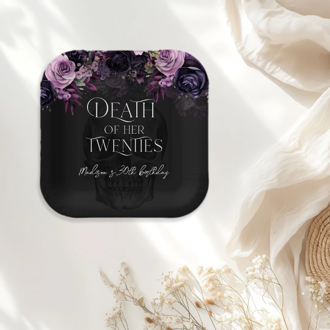 Death Of Her Twenties 30th Birthday Party Paper Plate (Creator Uploaded)