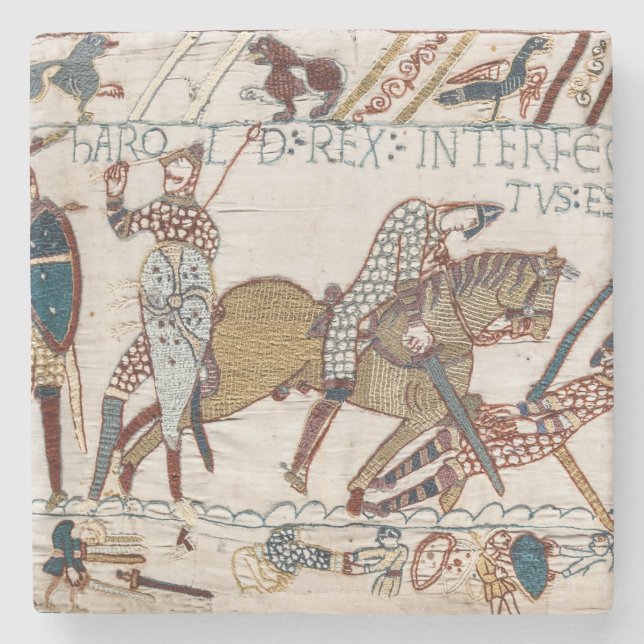Death of King Harold (Bayeux Tapestry) Stone Coaster (Front)