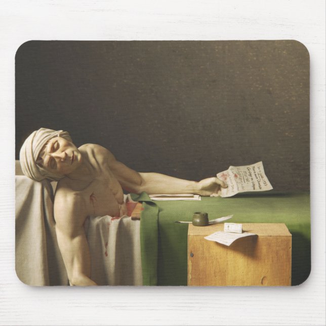 Death Of Marat By Jacques Louis David Mouse Pad (Front)