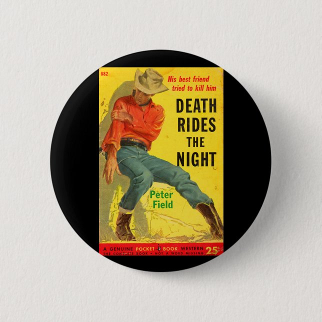 Death Rides the Night western book cover 6 Cm Round Badge (Front)
