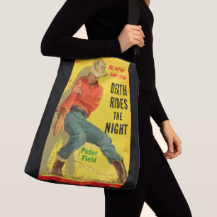 Death Rides the Night western book cover Crossbody Bag