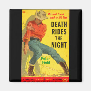 Death Rides the Night western book cover Magnet