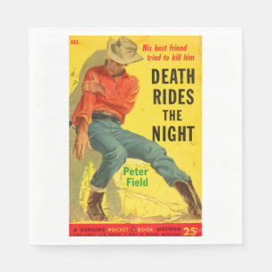 Death Rides the Night western book cover Napkin