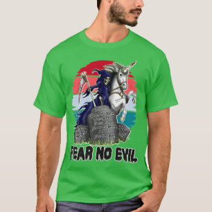 Death Riding Unicorn Fear No Evil Skeleton T-Shirt