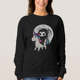 Death Riding Unicorn Funny Unicorns moon Sweatshirt
