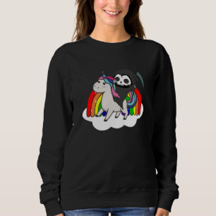Death Riding Unicorn Funny Unicorns Rainbow Sweatshirt