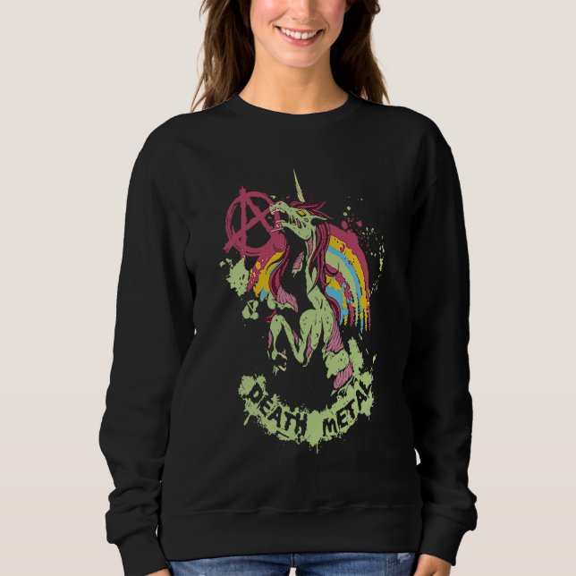Death Rock Unicorn Music Head Rocker Heavy 1 Sweatshirt (Front)