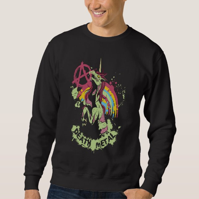 Death Rock Unicorn Music Head Rocker Heavy 1 Sweatshirt (Front)