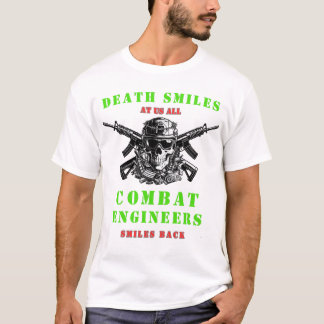 Death Smiles  Combat Engineers skull Tactical  T-Shirt