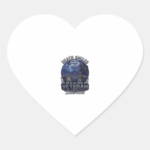 Death Smiles Veteran Halloween Ghost Graveyard Hau Heart Sticker