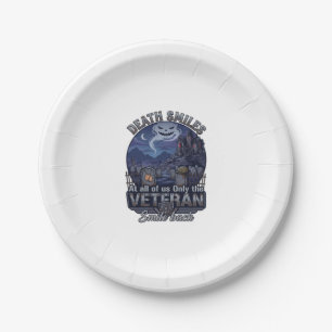 Death Smiles Veteran Halloween Ghost Graveyard Hau Paper Plate