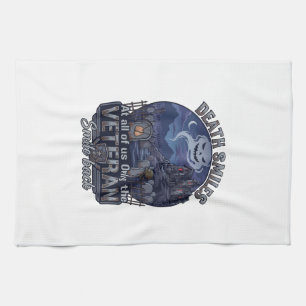 Death Smiles Veteran Halloween Ghost Graveyard Hau Tea Towel