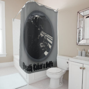 Death Takes a Selfie Shower Curtain