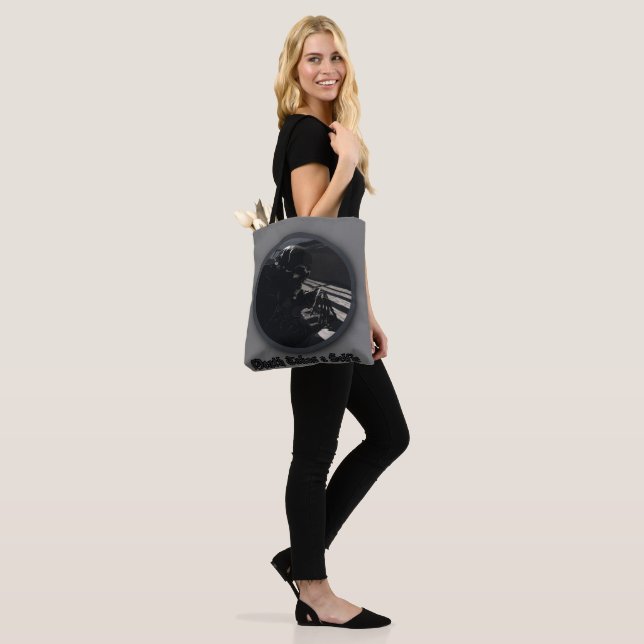 Death Takes a Selfie Tote Bag (On Model)