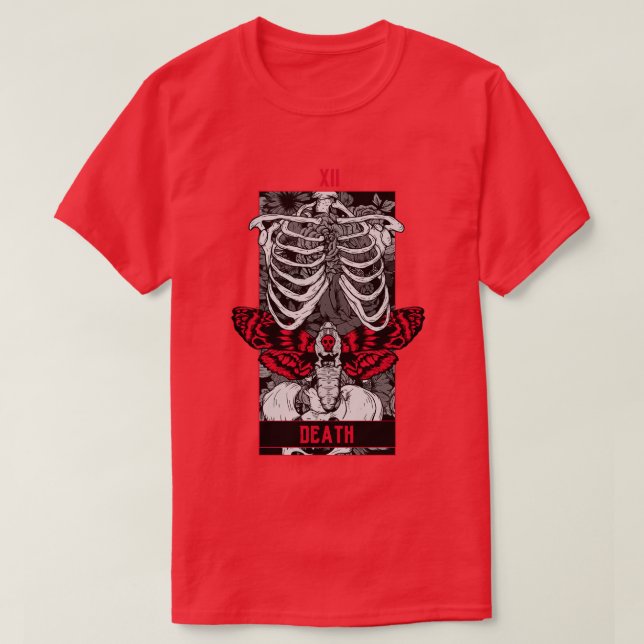 Death Tarot d Red T-Shirt (Design Front)