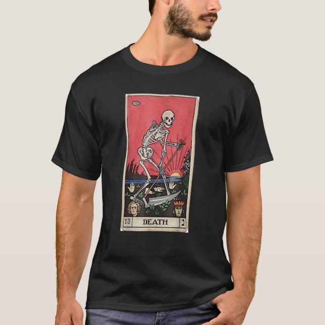 Death Tarot Skeleton  Halloween Costume T-Shirt (Front)
