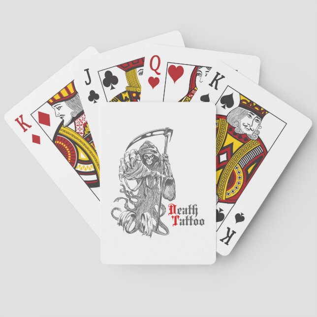 Death Tattoo Grim Reaper Skeleton Playing Cards (Back)