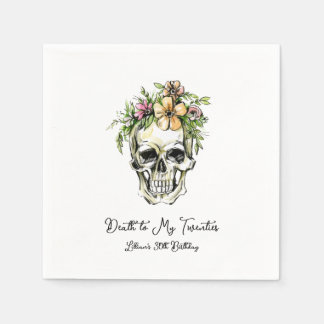 Death to My 20s Birthday Skull Napkin
