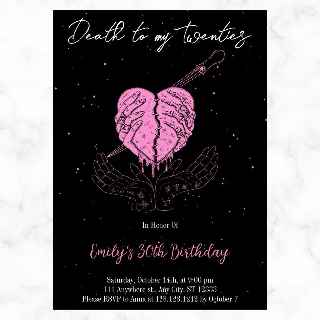 Death to my 20s Halloween Any Year Birthday Party  Invitation (Creator Uploaded)
