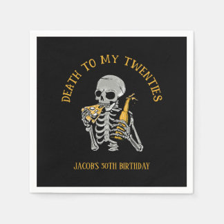 Death to My 20s Skeleton Napkin