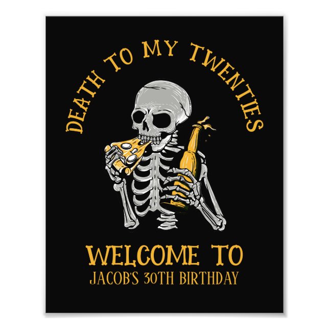 Death to My 20s Skeleton Photo Print (Front)