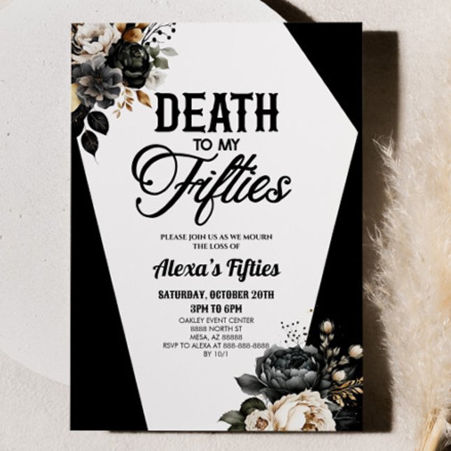 Death To My Fifties Floral 60th Birthday Party Invitation (Creator Uploaded)