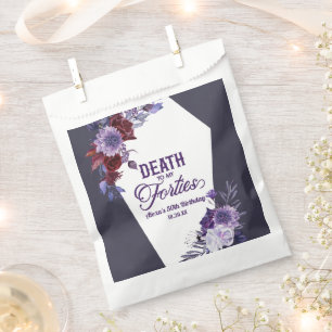 Death To My Forties Floral 50th Birthday Party Favour Bag
