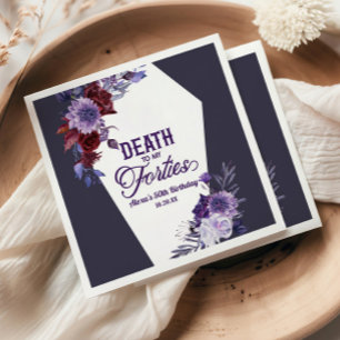 Death To My Forties Floral 50th Birthday Party Napkin