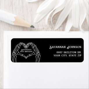 Death To My Teens Trendy Gothic 20th Birthday Return Address Label