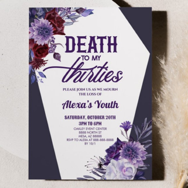 Death To My Thirties Floral 40th Birthday Party Invitation (Creator Uploaded)